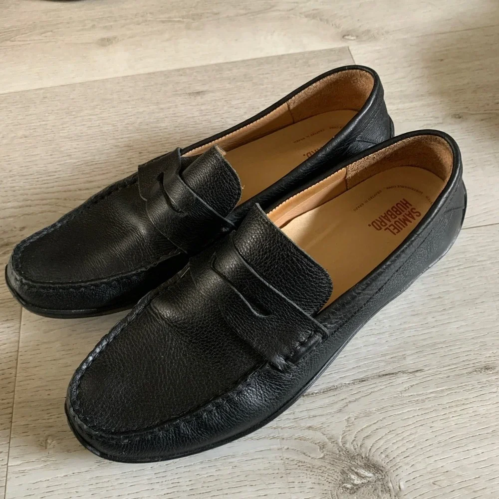 Samuel Hubbard Mens Black Free Spirit‎ Leather Loafers